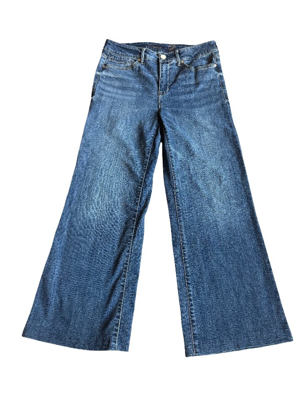 Seven Jeans Bella Hi-Rise Wide Leg Jeans Dark Wash Denim Flare Size 10 Women's